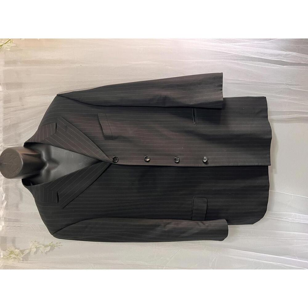 Steve‎ Harvey Men's Classic Pinstripe Black/Green Blazer